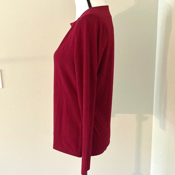 Talbots red square neck long sleeve top Size MP - Picture 3 of 7